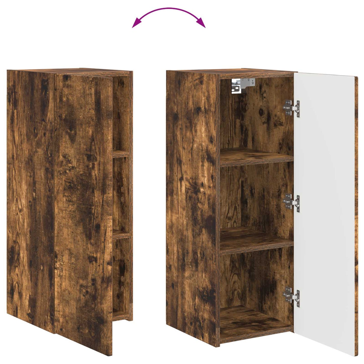 vidaXL TV Cabinet Set Wall-mounted 2 pcs Smoked Oak Engineered Wood