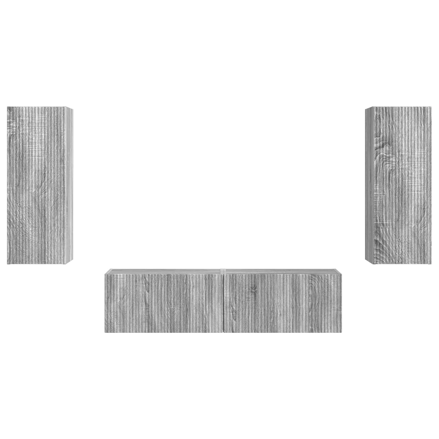 vidaXL TV Cabinet Set Wall-mounted 2 pcs Grey Sonoma Engineered Wood