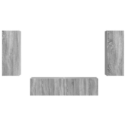 vidaXL TV Cabinet Set Wall-mounted 2 pcs Grey Sonoma Engineered Wood