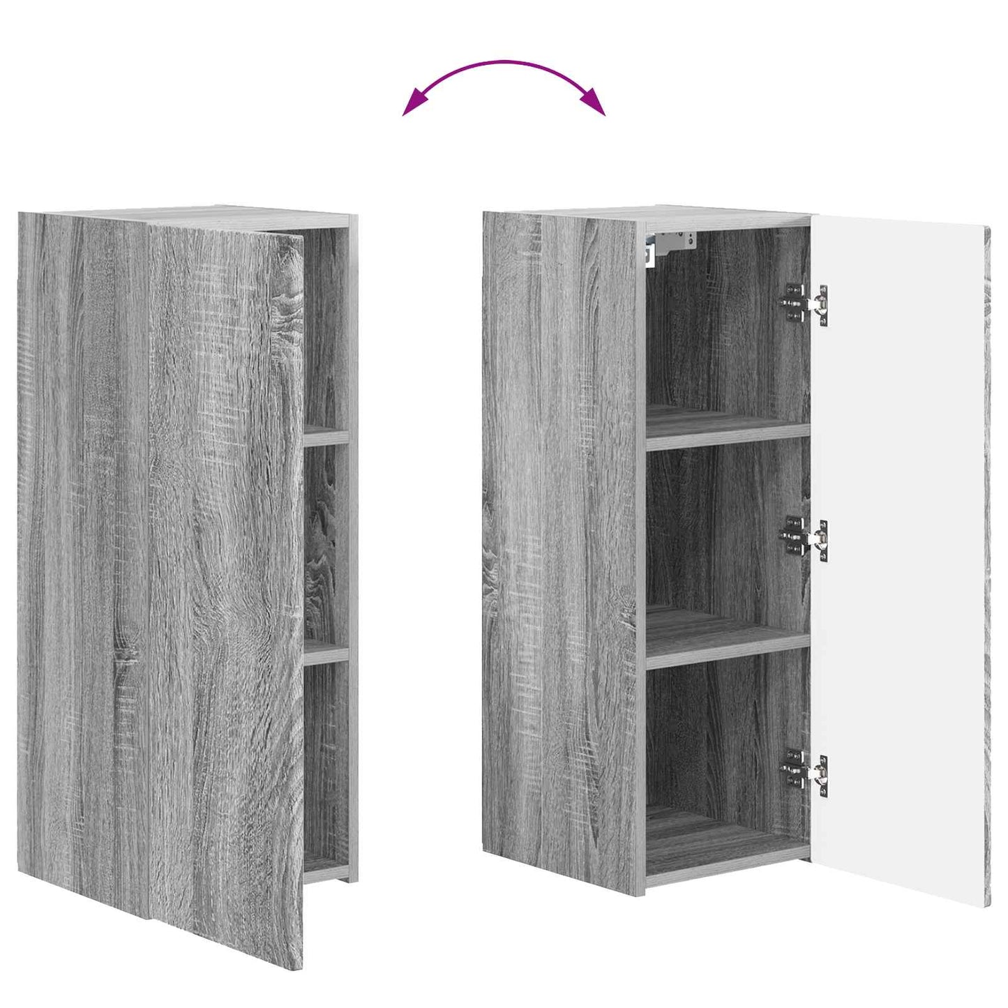vidaXL TV Cabinet Set Wall-mounted 2 pcs Grey Sonoma Engineered Wood