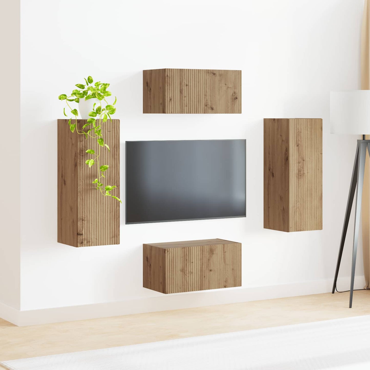vidaXL TV Cabinet Set 2 pcs Artisan Oak Engineered Wood