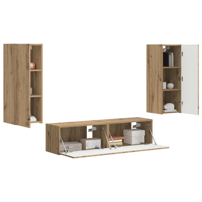 vidaXL TV Cabinet Set 2 pcs Artisan Oak Engineered Wood
