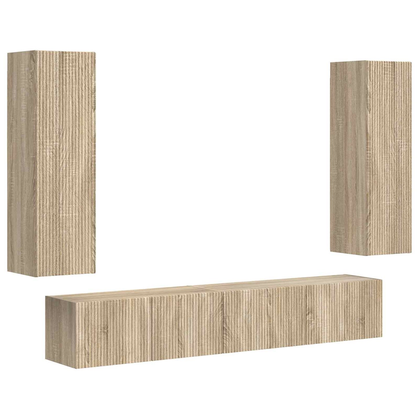 vidaXL TV Cabinet Set Wall-mounted 3 pcs Sonoma Oak Engineered Wood