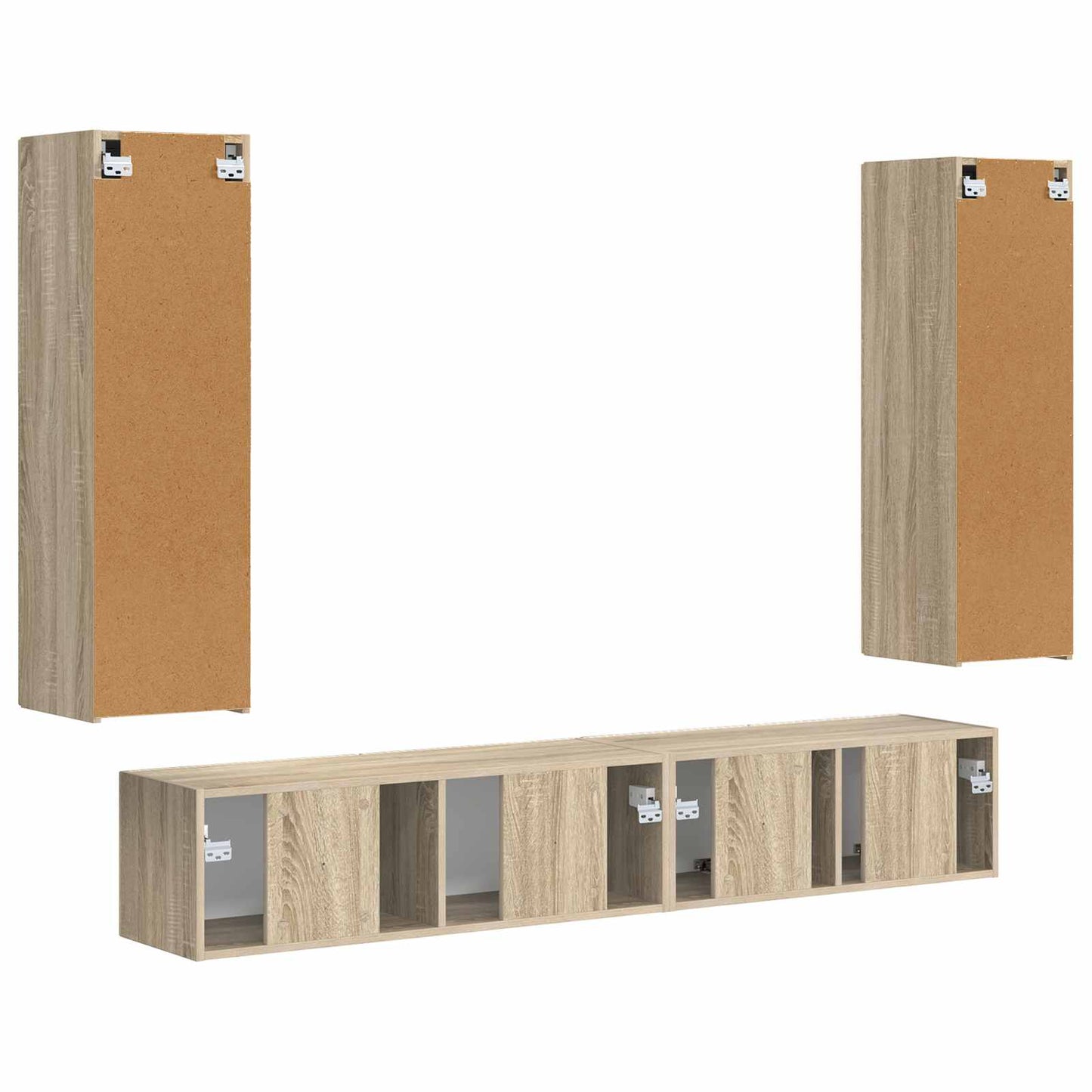 vidaXL TV Cabinet Set Wall-mounted 3 pcs Sonoma Oak Engineered Wood