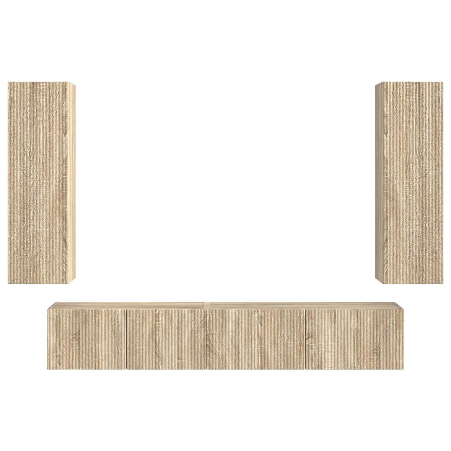 vidaXL TV Cabinet Set Wall-mounted 3 pcs Sonoma Oak Engineered Wood