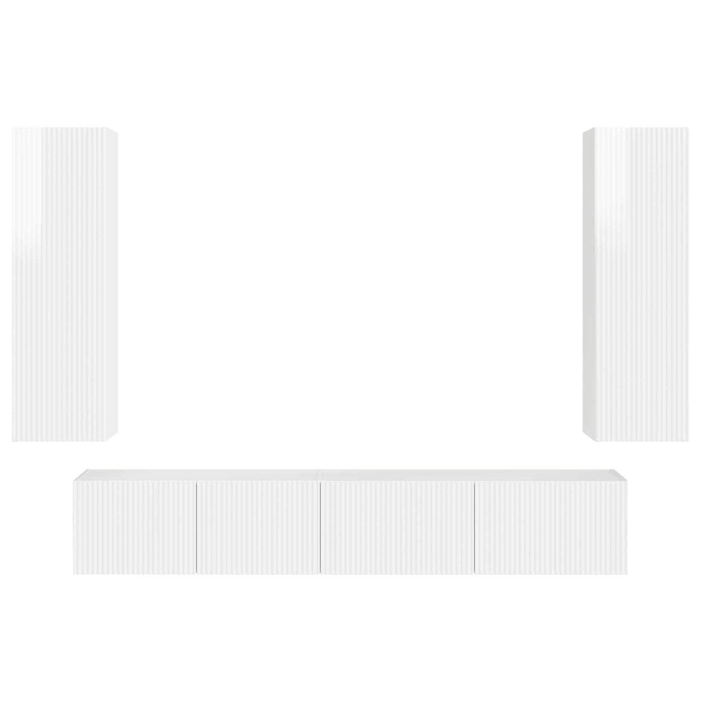 vidaXL TV Cabinet Set 3 pcs High Gloss White Engineered Wood