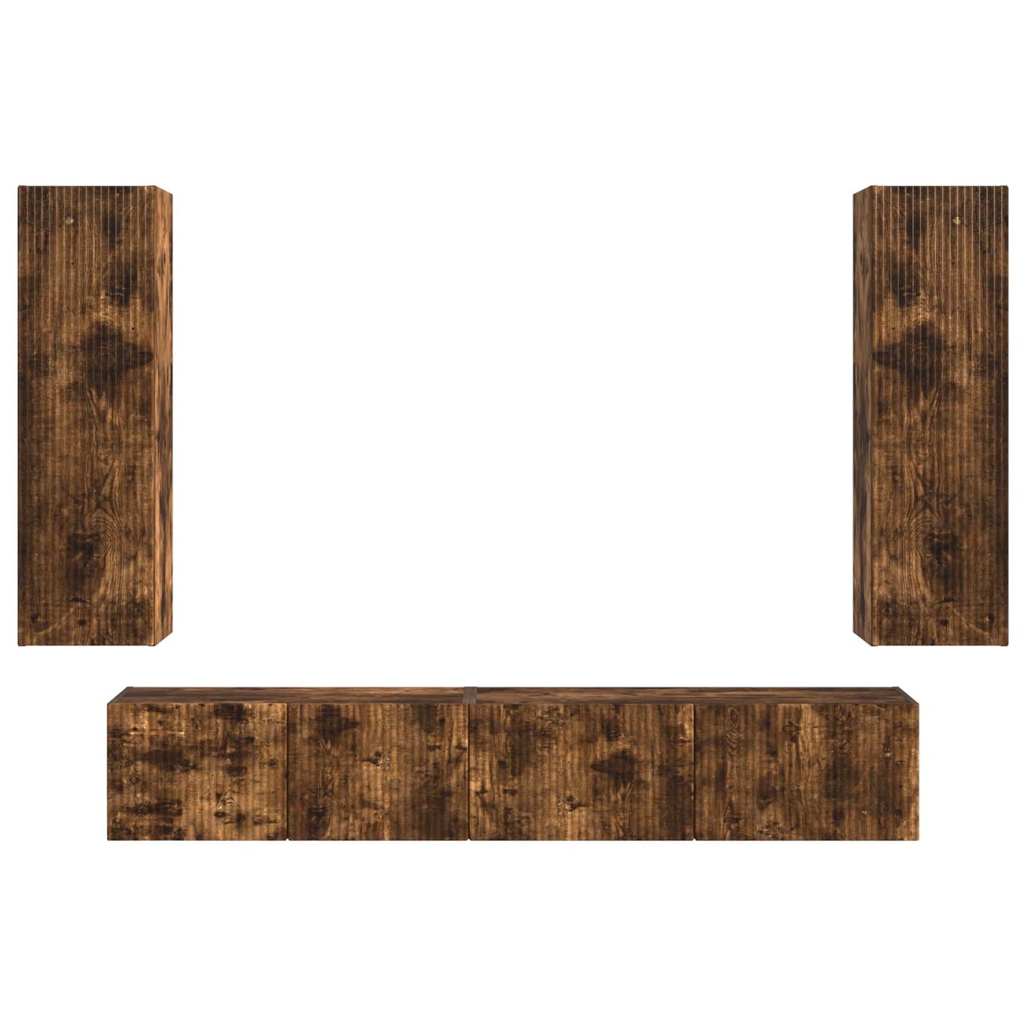 vidaXL TV Cabinet Set Wall-mounted 3 pcs Smoked Oak Engineered Wood