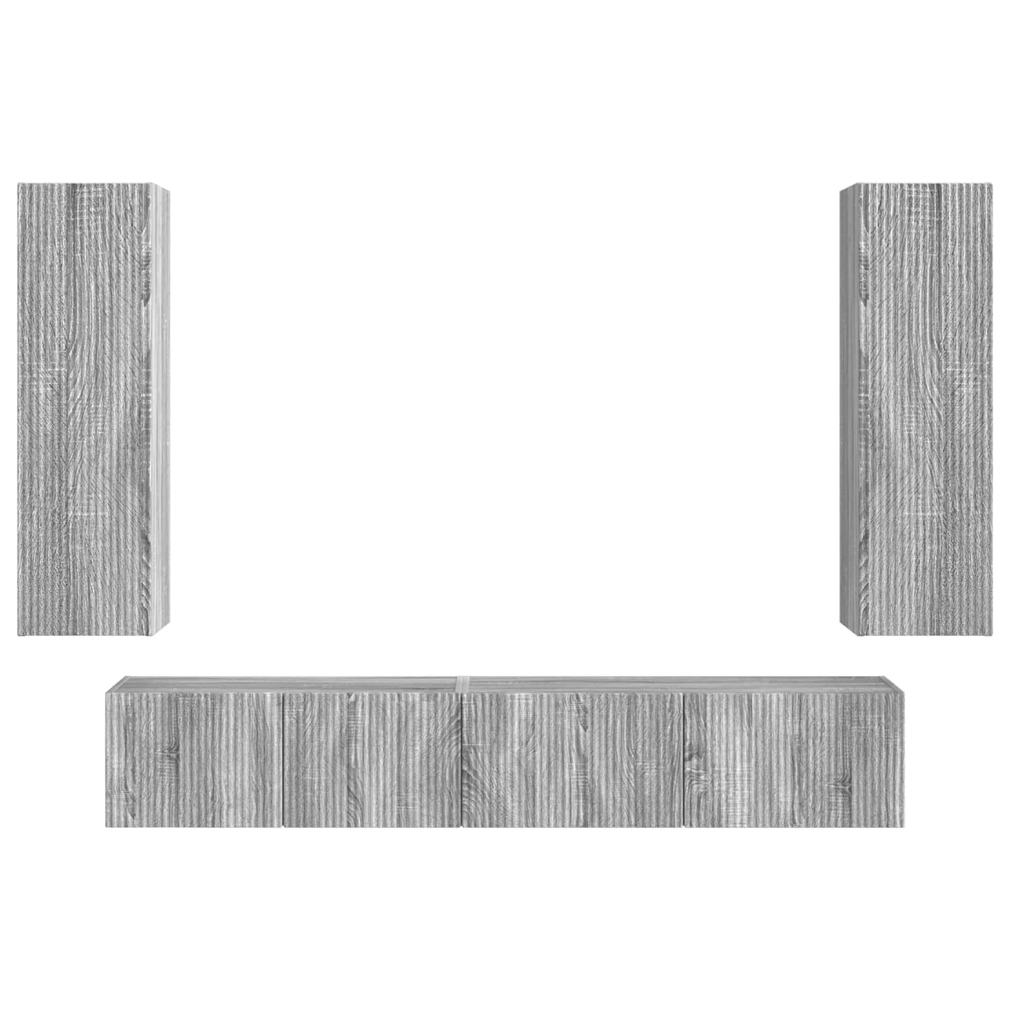 vidaXL TV Cabinet Set Wall-mounted 3 pcs Grey Sonoma Engineered Wood