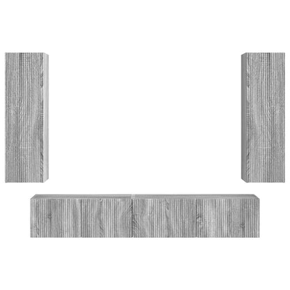 vidaXL TV Cabinet Set Wall-mounted 3 pcs Grey Sonoma Engineered Wood
