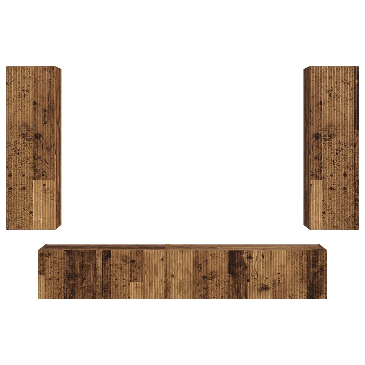 vidaXL TV Cabinet Set Wall-mounted 3 pcs Old Wood Engineered Wood
