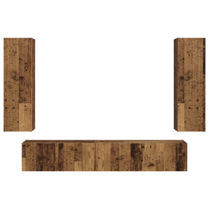 vidaXL TV Cabinet Set Wall-mounted 3 pcs Old Wood Engineered Wood