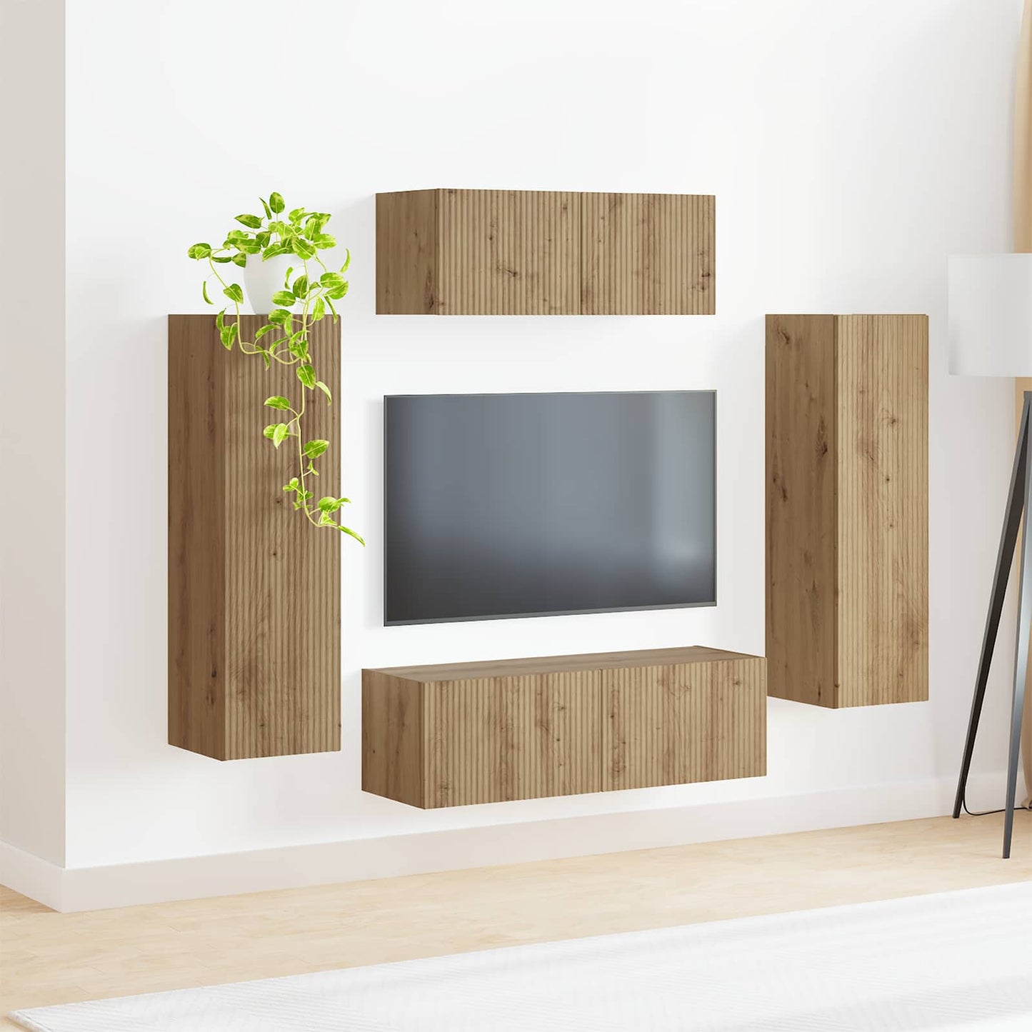 vidaXL TV Cabinet Set 3 pcs Artisan Oak Engineered Wood