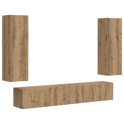 vidaXL TV Cabinet Set 3 pcs Artisan Oak Engineered Wood