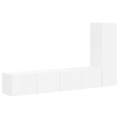 vidaXL TV Cabinet Set Wall-mounted 3 pcs White Engineered Wood