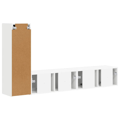 vidaXL TV Cabinet Set Wall-mounted 3 pcs White Engineered Wood