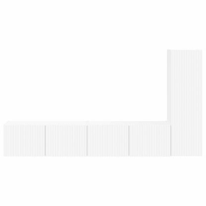 vidaXL TV Cabinet Set Wall-mounted 3 pcs White Engineered Wood