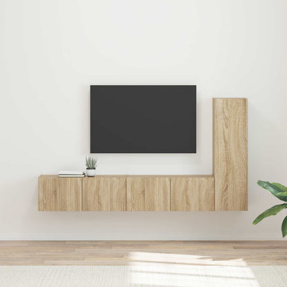 vidaXL TV Cabinet Set Wall-mounted 3 pcs Sonoma Oak Engineered Wood