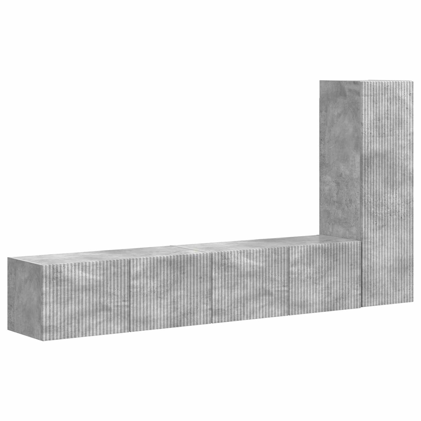 vidaXL TV Cabinet Set Wall-mounted 3 pcs Concrete Grey Engineered Wood