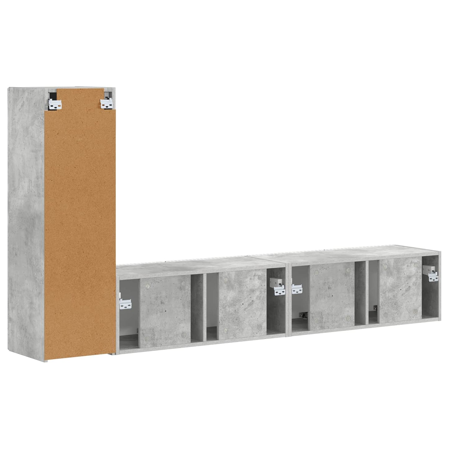 vidaXL TV Cabinet Set Wall-mounted 3 pcs Concrete Grey Engineered Wood