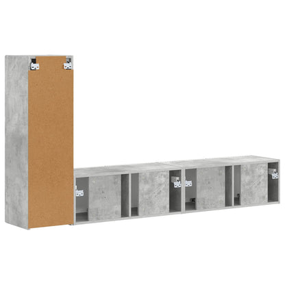 vidaXL TV Cabinet Set Wall-mounted 3 pcs Concrete Grey Engineered Wood