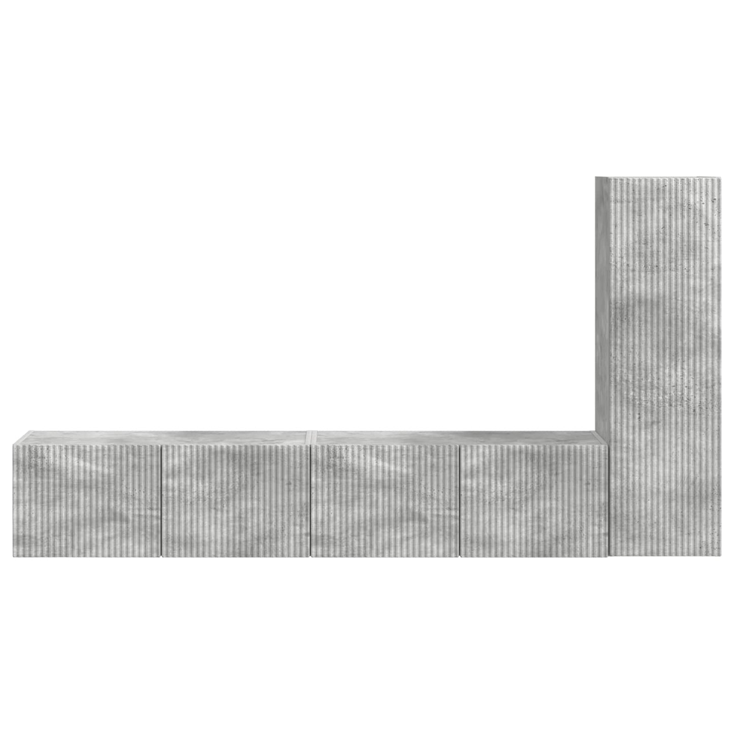 vidaXL TV Cabinet Set Wall-mounted 3 pcs Concrete Grey Engineered Wood