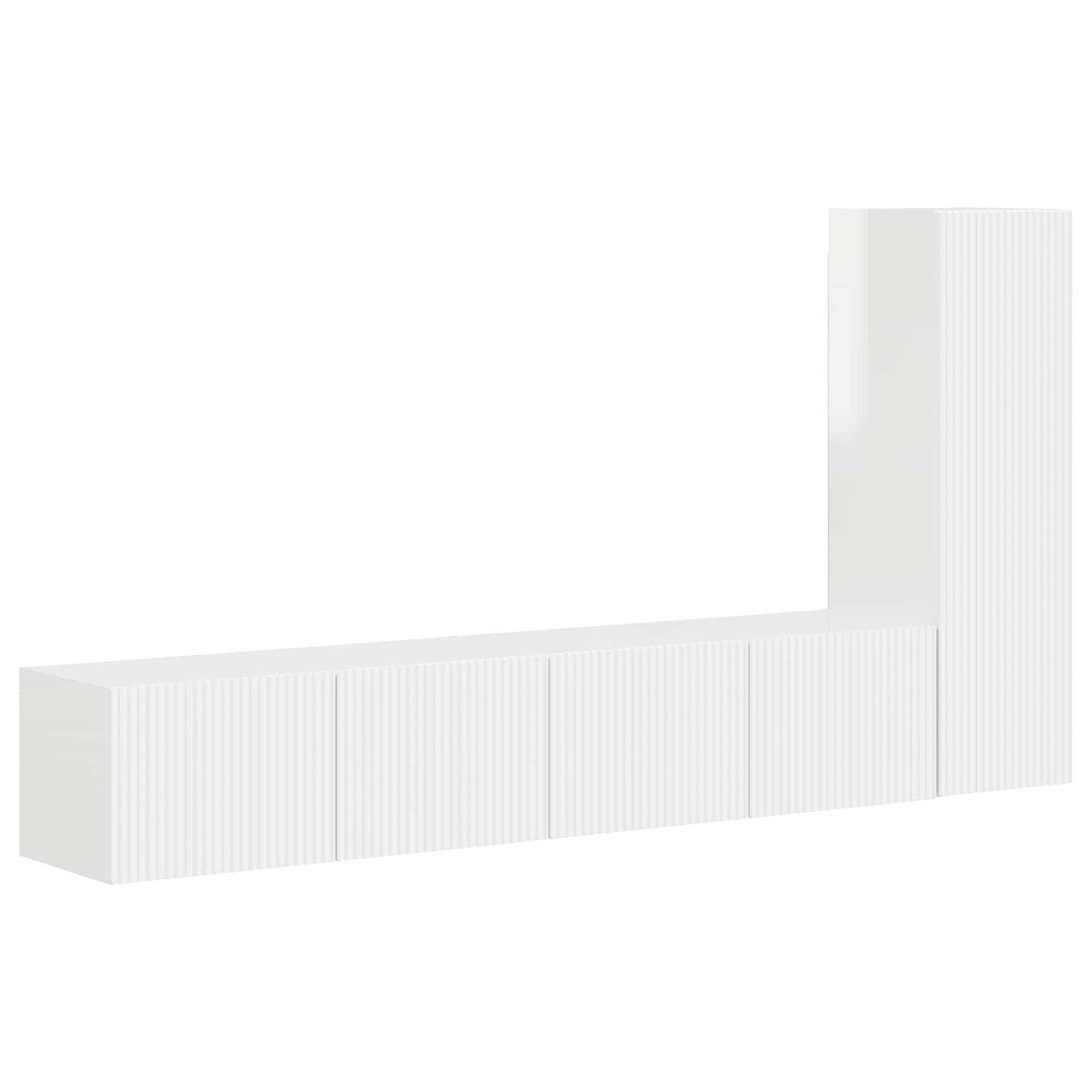 vidaXL TV Cabinet Set 3 pcs High Gloss White Engineered Wood