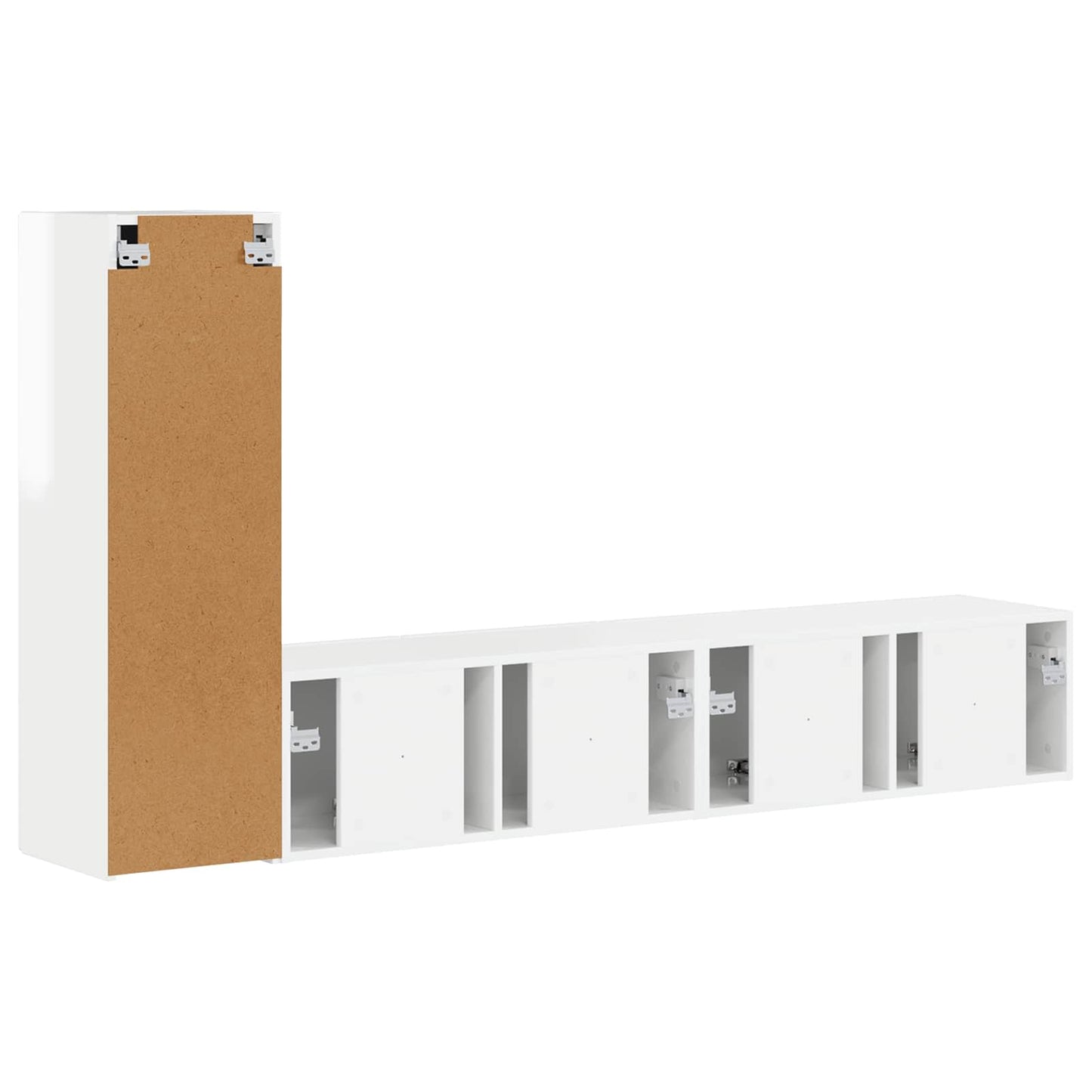 vidaXL TV Cabinet Set 3 pcs High Gloss White Engineered Wood