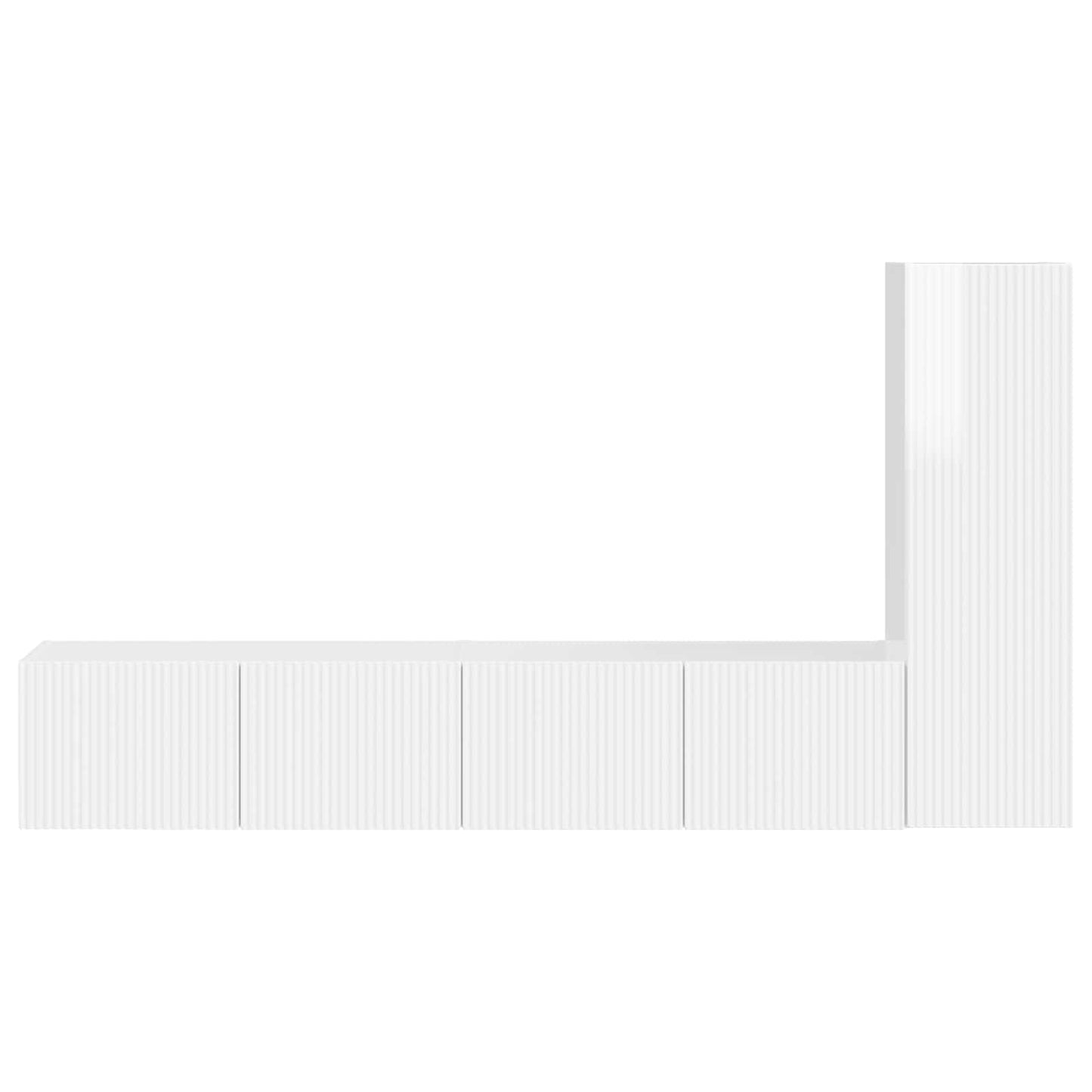 vidaXL TV Cabinet Set 3 pcs High Gloss White Engineered Wood