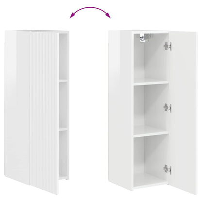 vidaXL TV Cabinet Set 3 pcs High Gloss White Engineered Wood