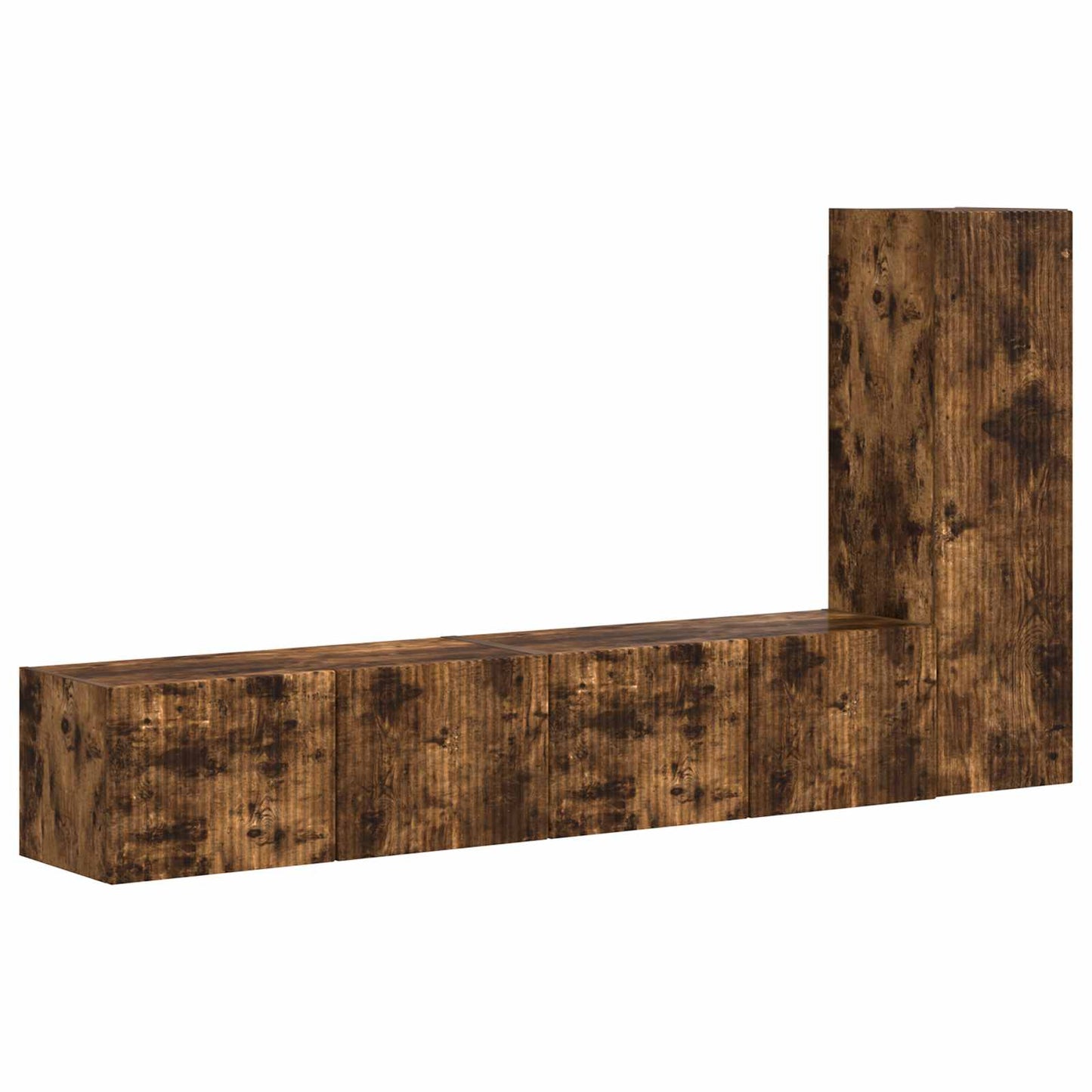 vidaXL TV Cabinet Set Wall-mounted 3 pcs Smoked Oak Engineered Wood