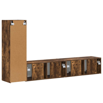 vidaXL TV Cabinet Set Wall-mounted 3 pcs Smoked Oak Engineered Wood