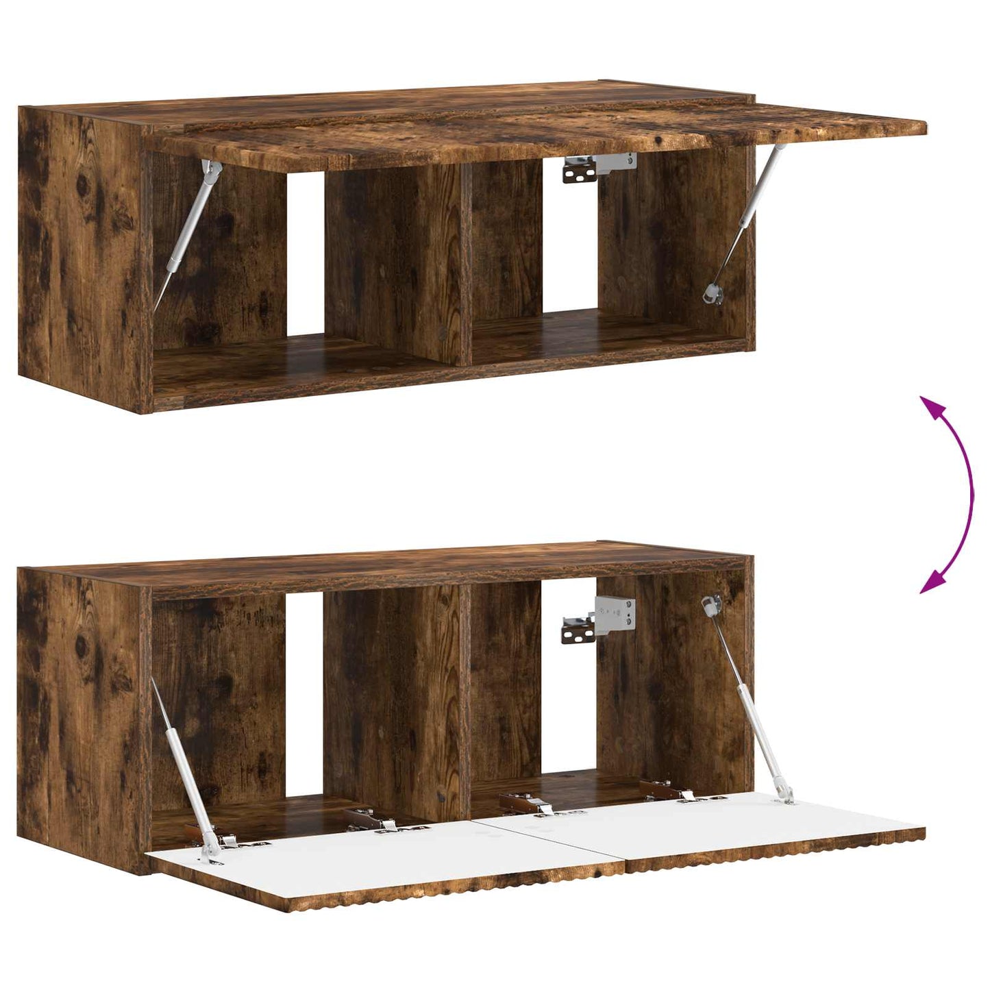 vidaXL TV Cabinet Set Wall-mounted 3 pcs Smoked Oak Engineered Wood