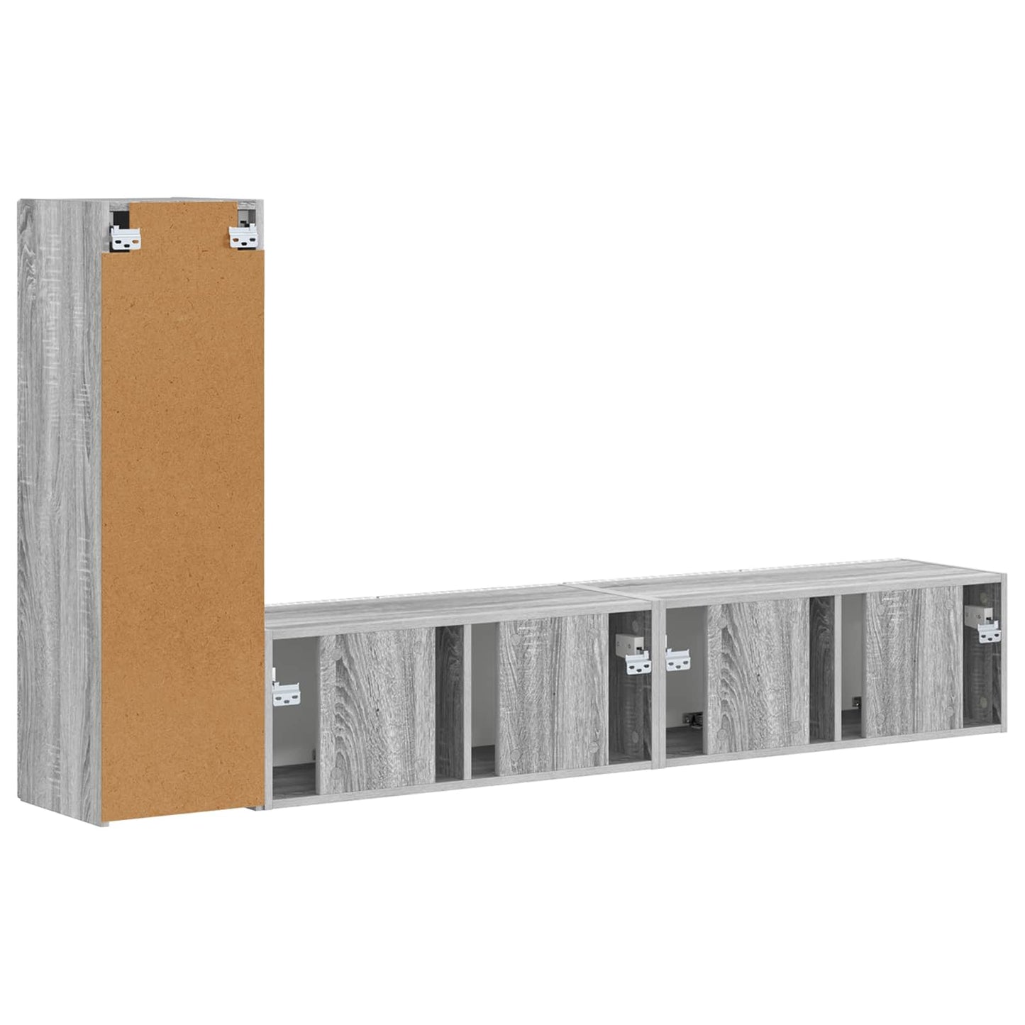 vidaXL TV Cabinet Set Wall-mounted 3 pcs Grey Sonoma Engineered Wood