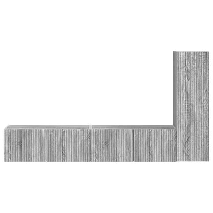 vidaXL TV Cabinet Set Wall-mounted 3 pcs Grey Sonoma Engineered Wood