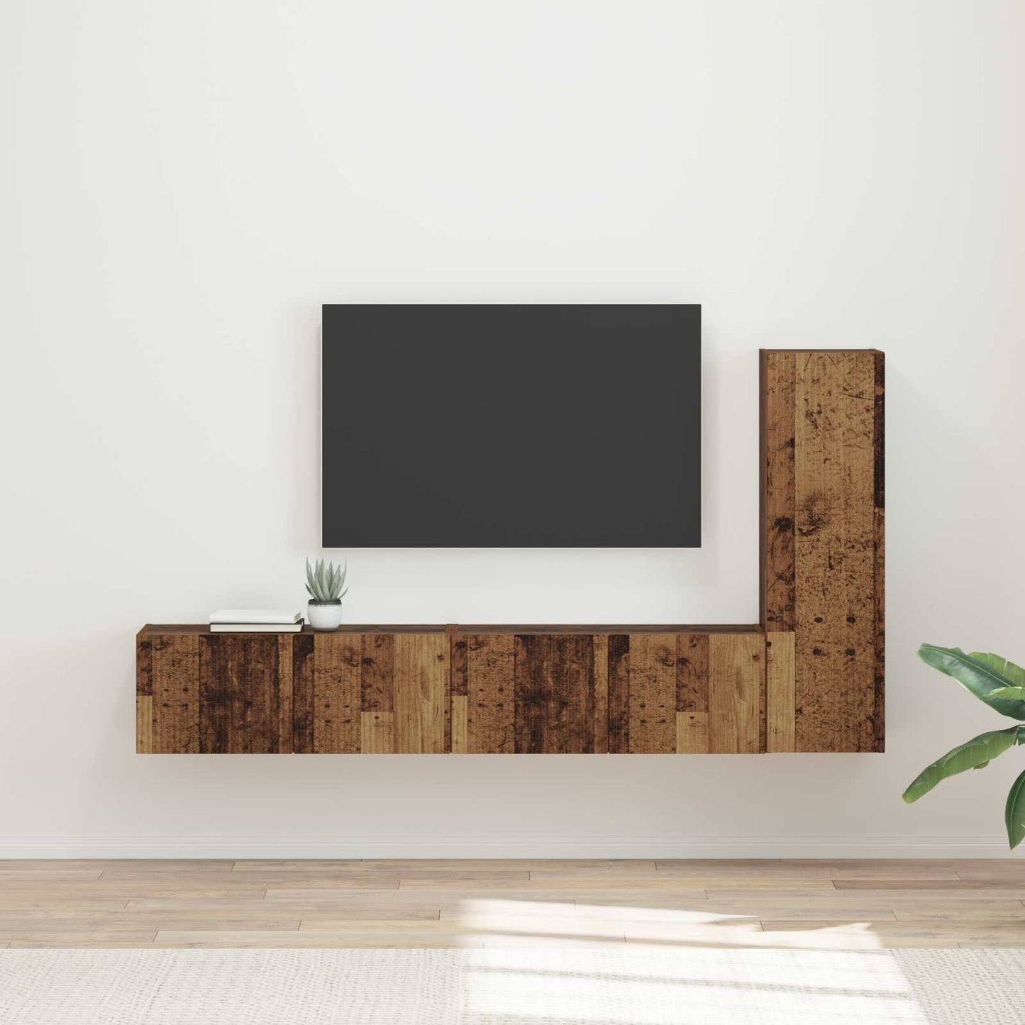 vidaXL TV Cabinet Set Wall-mounted 3 pcs Old Wood Engineered Wood