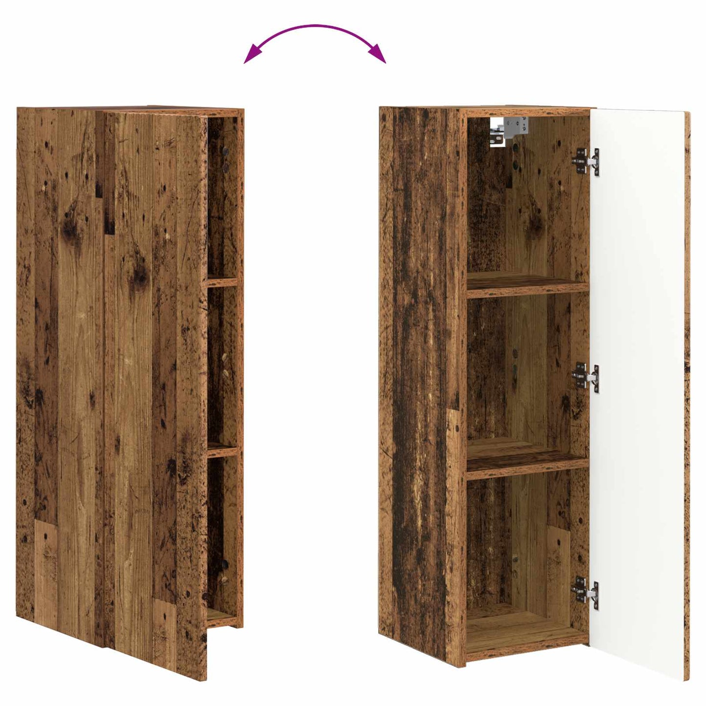 vidaXL TV Cabinet Set Wall-mounted 3 pcs Old Wood Engineered Wood