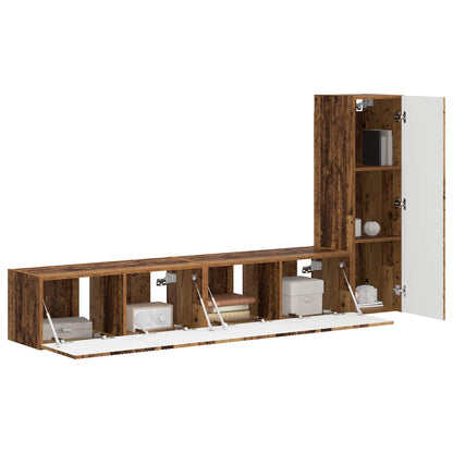 vidaXL TV Cabinet Set Wall-mounted 3 pcs Old Wood Engineered Wood