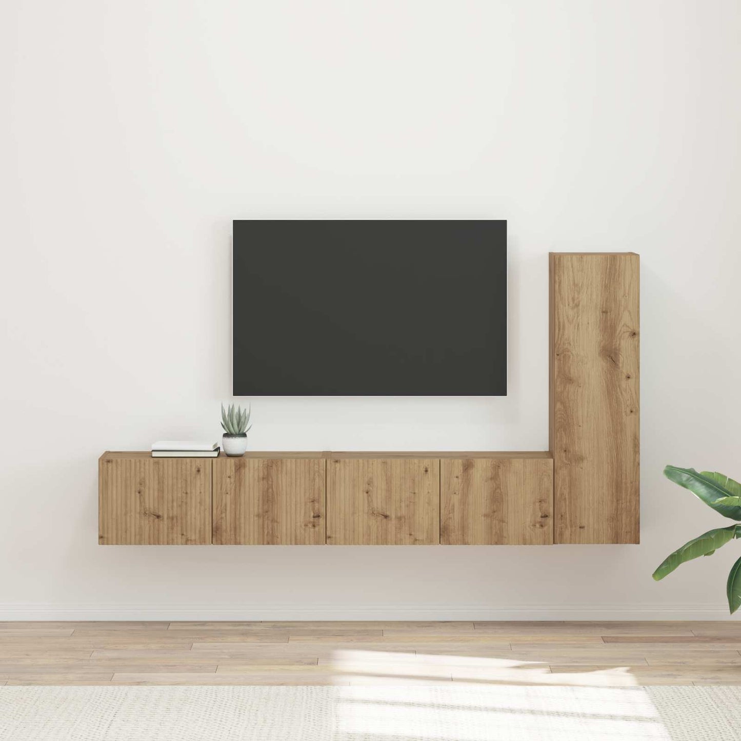 vidaXL TV Cabinet Set Wall-mounted 3 pcs Artisan Oak Engineered Wood