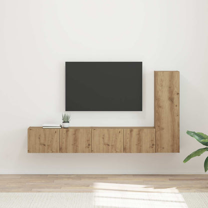 vidaXL TV Cabinet Set Wall-mounted 3 pcs Artisan Oak Engineered Wood