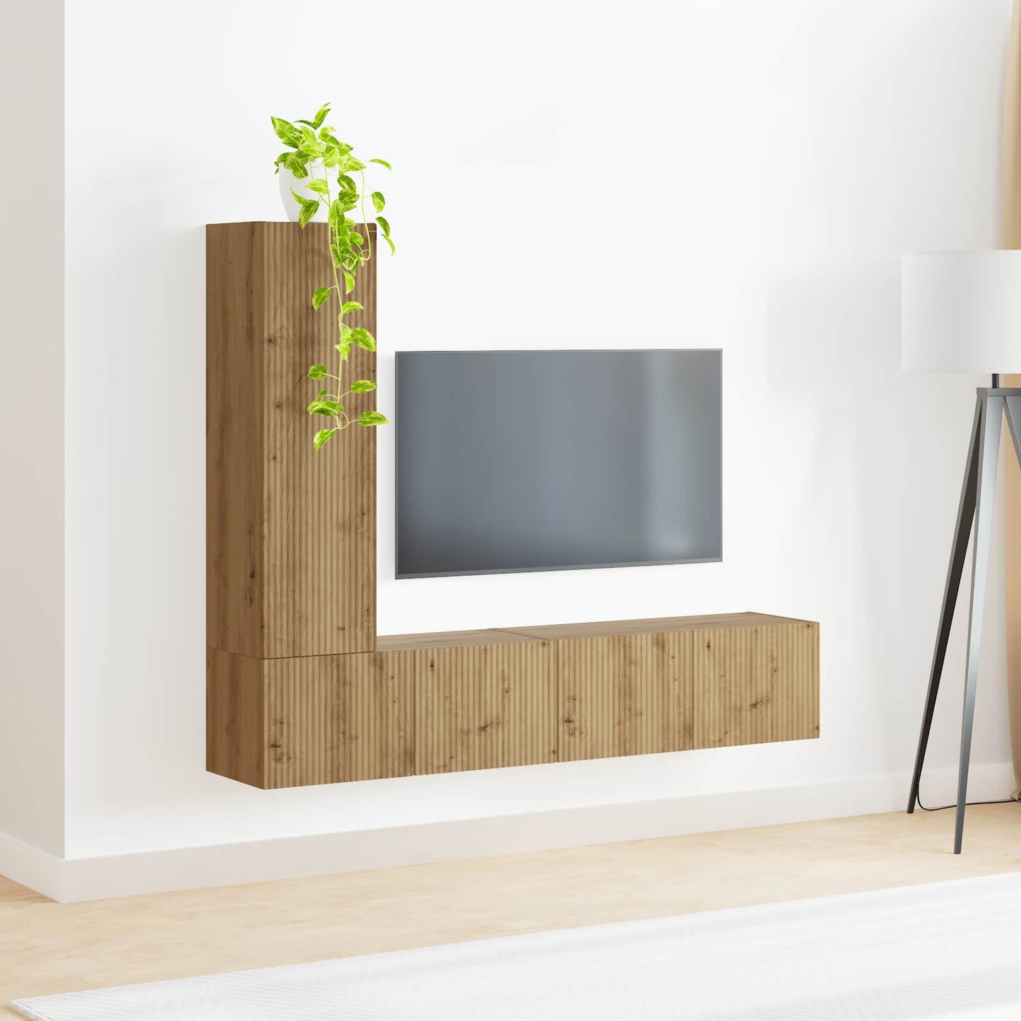 vidaXL TV Cabinet Set Wall-mounted 3 pcs Artisan Oak Engineered Wood