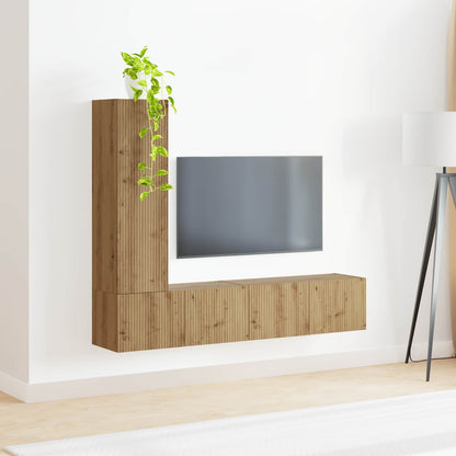 vidaXL TV Cabinet Set Wall-mounted 3 pcs Artisan Oak Engineered Wood