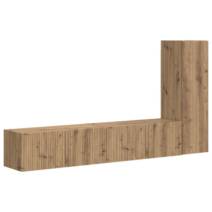 vidaXL TV Cabinet Set Wall-mounted 3 pcs Artisan Oak Engineered Wood
