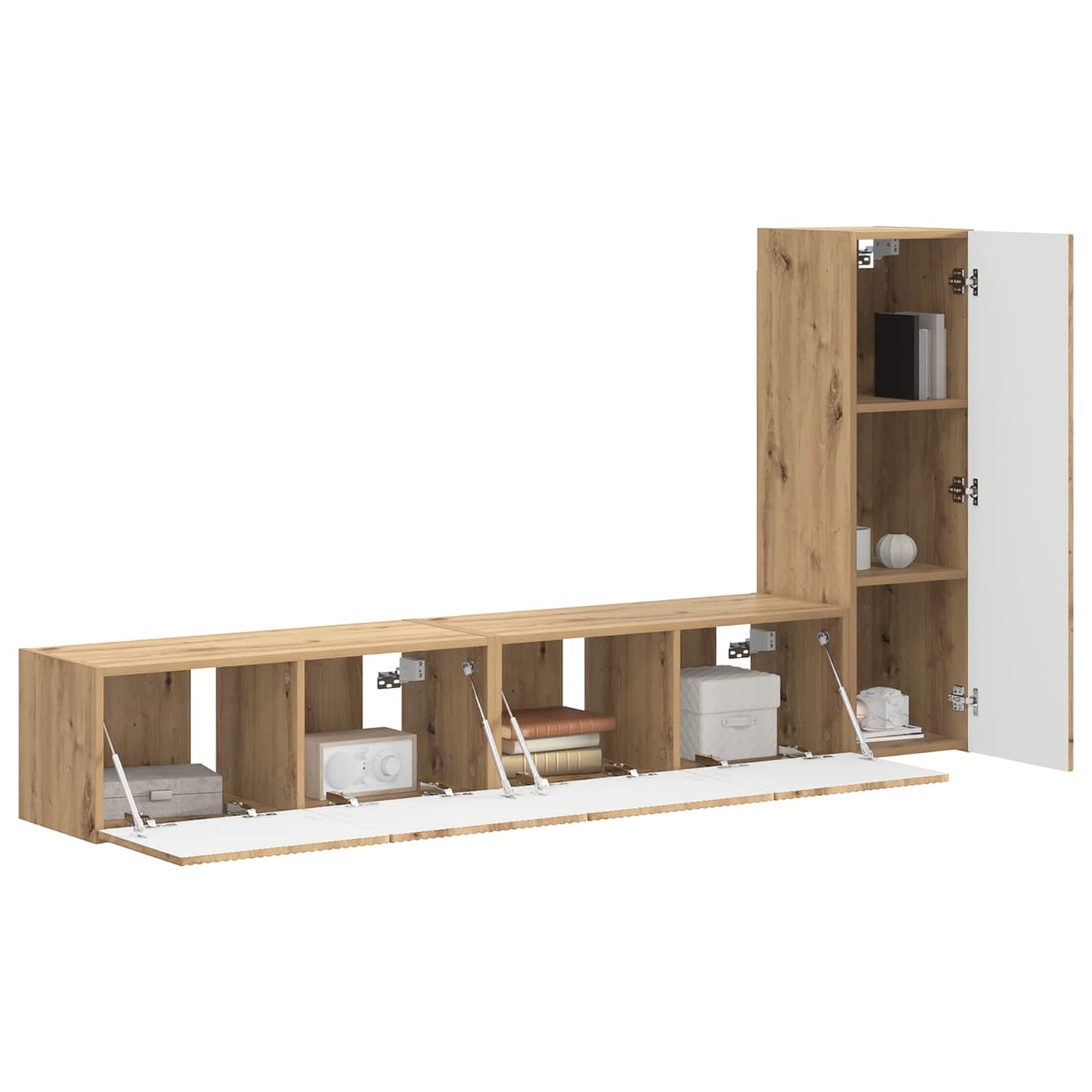 vidaXL TV Cabinet Set Wall-mounted 3 pcs Artisan Oak Engineered Wood