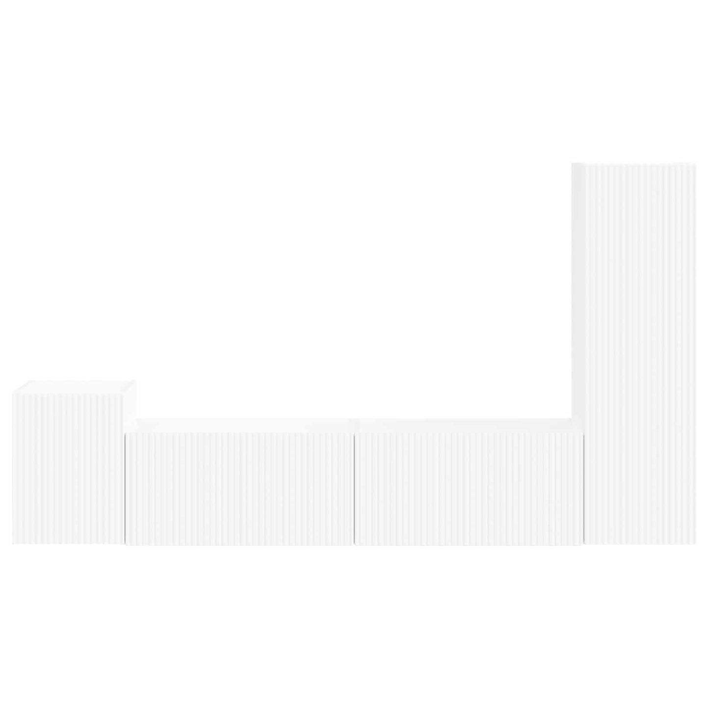 vidaXL TV Cabinet Set Wall-mounted 4 pcs White Engineered Wood