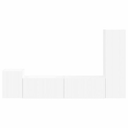 vidaXL TV Cabinet Set Wall-mounted 4 pcs White Engineered Wood