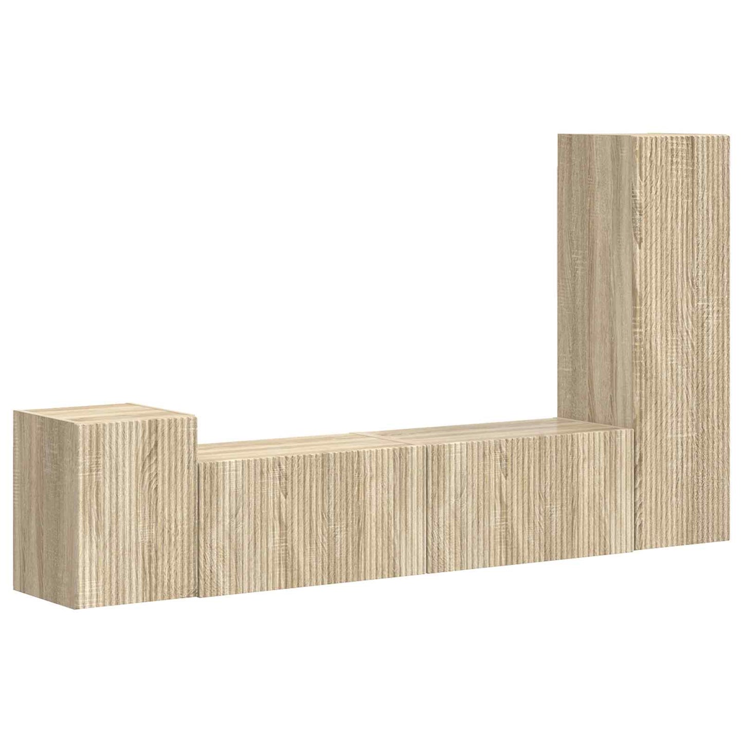 vidaXL TV Cabinet Set Wall-mounted 4 pcs Sonoma Oak Engineered Wood