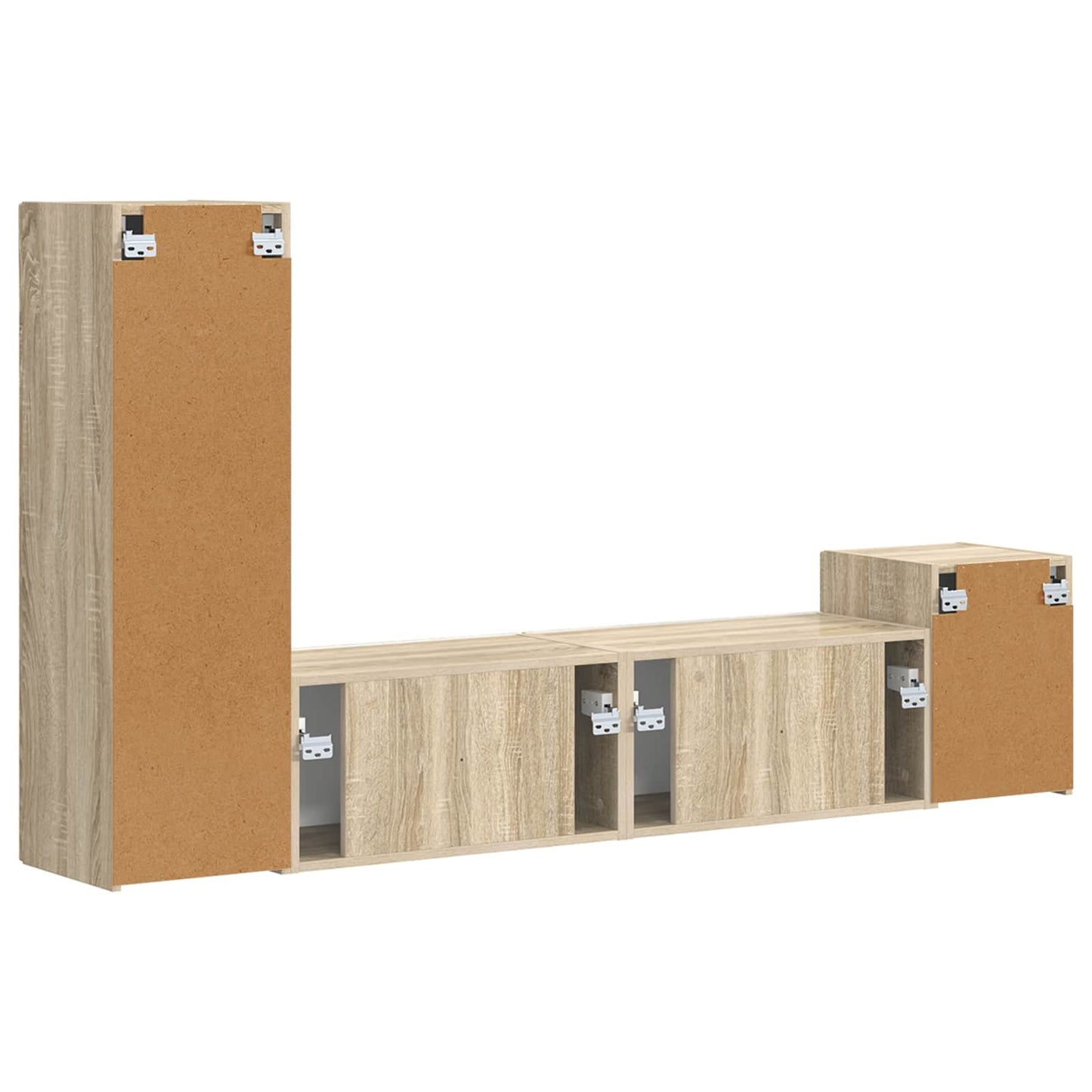 vidaXL TV Cabinet Set Wall-mounted 4 pcs Sonoma Oak Engineered Wood