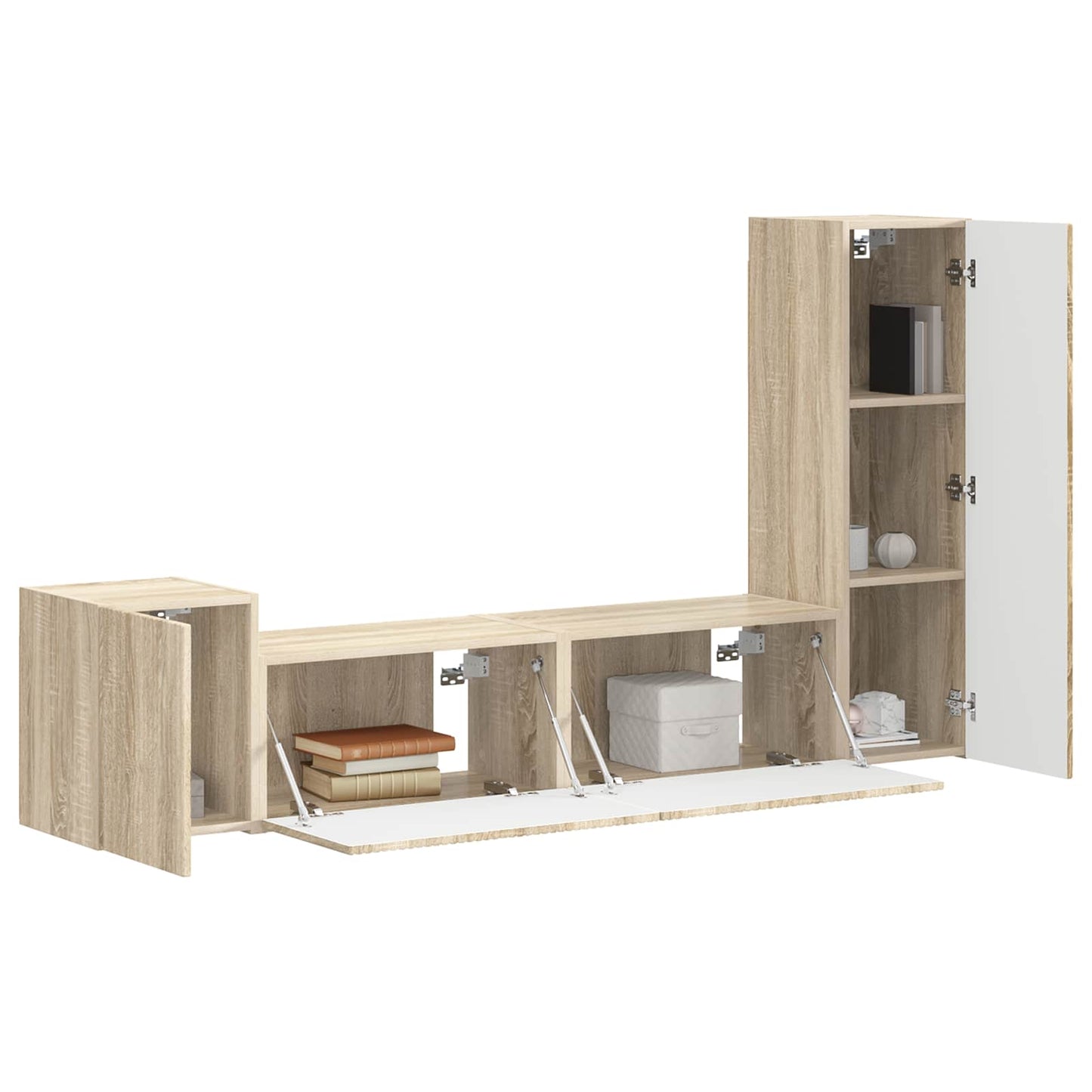 vidaXL TV Cabinet Set Wall-mounted 4 pcs Sonoma Oak Engineered Wood