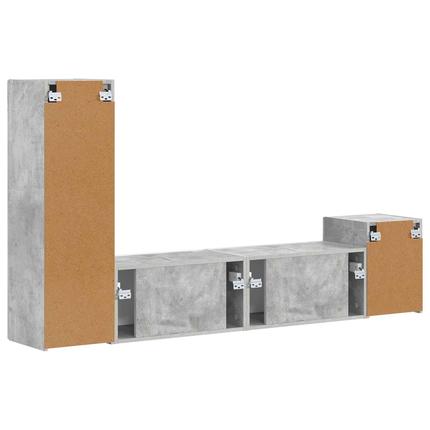 vidaXL TV Cabinet Set Wall-mounted 4 pcs Concrete Grey Engineered Wood