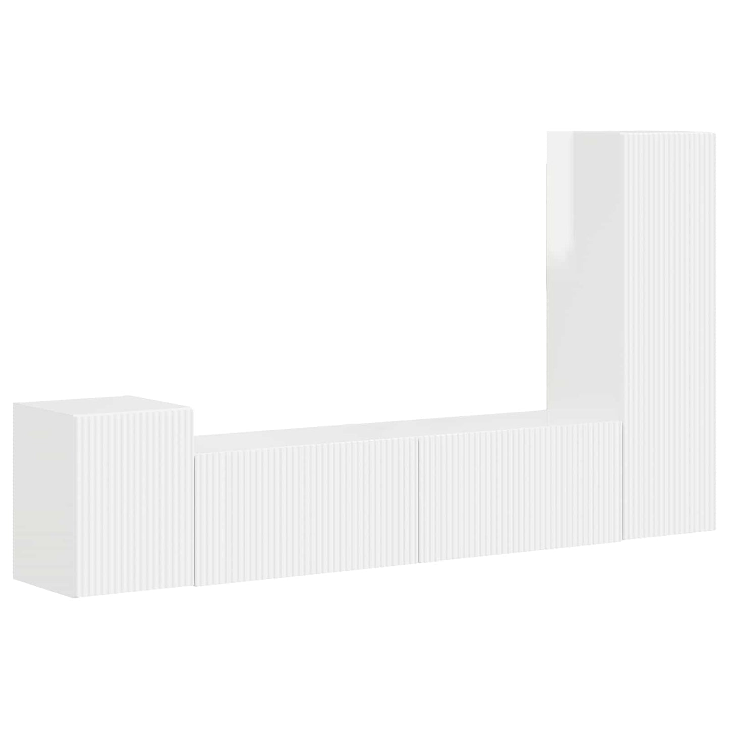 vidaXL TV Cabinet Set 4 pcs High Gloss White Engineered Wood